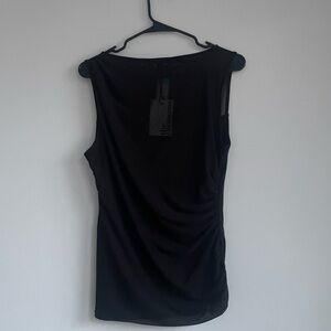 Black Sleeveless Tank Top with Mesh